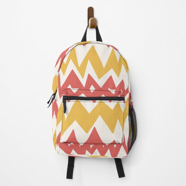 Item preview, Modern minimalist zigzag extract in mustard, cream and deep coral designed and sold by FrancesPoff.