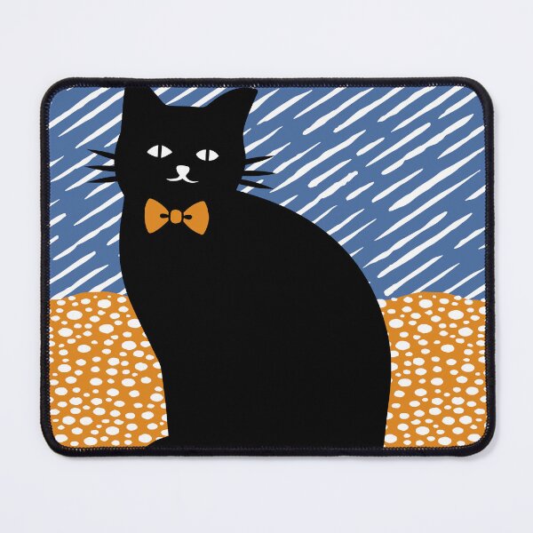 Item preview, Woodblock Art Black Cat Wearing Bow Tie designed and sold by STUDIO-72.