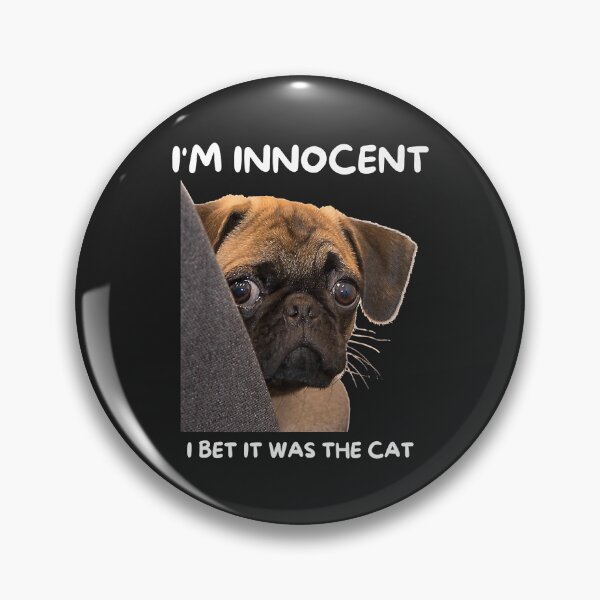 Item preview, I'm Innocent I Bet It Was The Cat Funny Guilty Cute Pug Premium designed and sold by virnmjan.