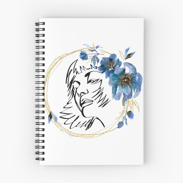 Item preview, Blue Flower Girl in a Gold Circle Frame Design designed and sold by CreativNode.