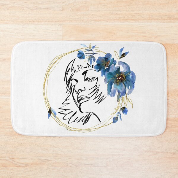 Item preview, Blue Flower Girl in a Gold Circle Frame Design designed and sold by CreativNode.
