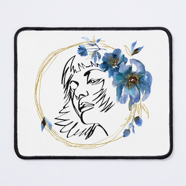 Item preview, Blue Flower Girl in a Gold Circle Frame Design designed and sold by CreativNode.
