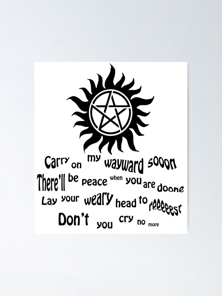 Wayward Son Lyrics Poster By Skootaloo Redbubble