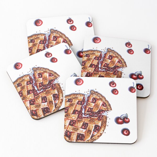 Item preview, Hand drawn cherry pie with cherries designed and sold by Smetankinaart.