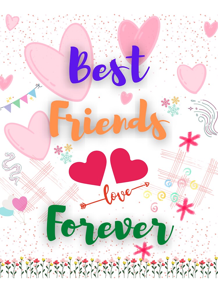 Cool and colorful Best Friends Forever design in white background