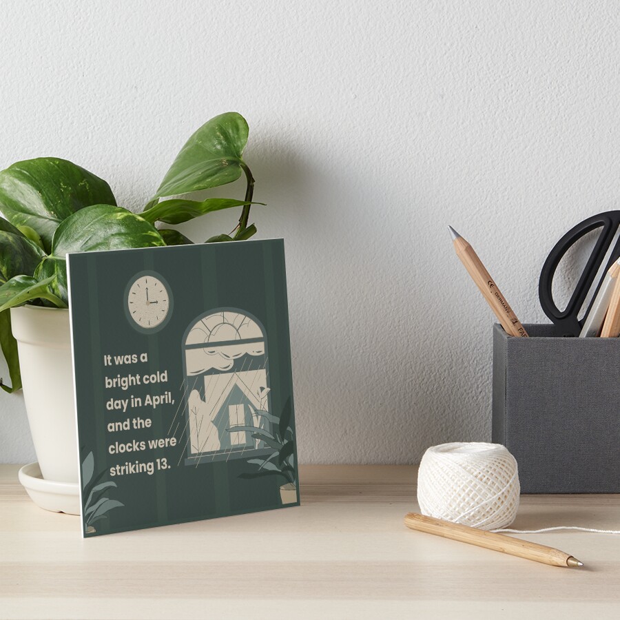 Orwell 1984 Clocks Striking Thirteen" Art Board Print by BeakHouse Redbubble