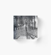 Escalier - Montmartre - Paris Black and White Acrylic Block