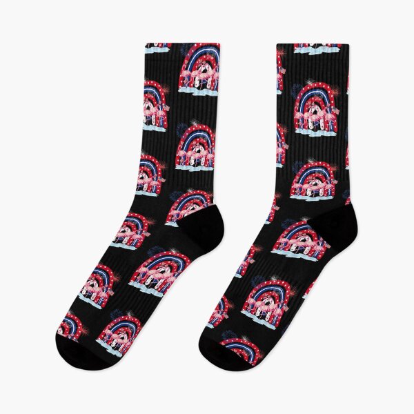 Item preview, Red White Blue Flamingo Fireworks Rainbow, 4th July designed and sold by HolyWater SHOP.
