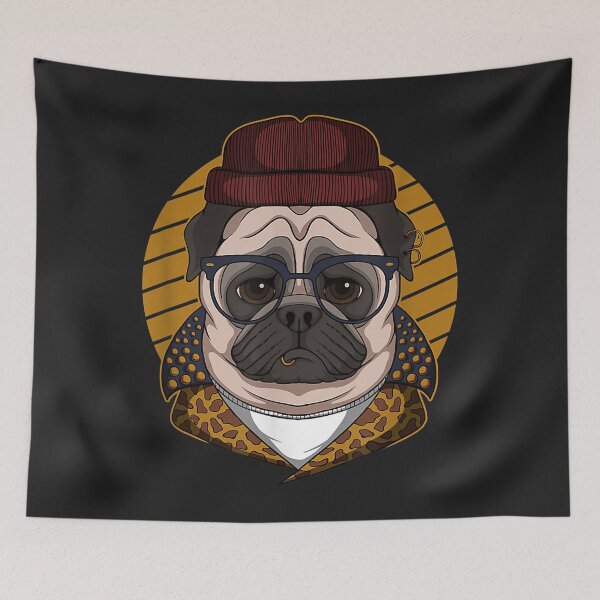 Item preview, pug dog cool vector illustration designed and sold by virnmjan.