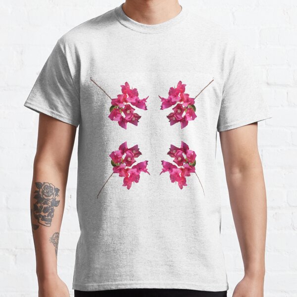 Seamless floral pattern with pink bougainvillea flower on climbing