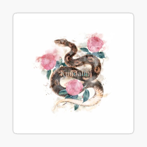 Kundalini snake from the secret garden in flowers watercolor good gift for yoga lovers Sticker