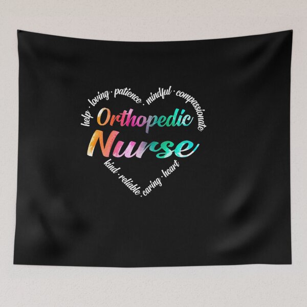 Item preview, ORTHOPEDIC NURSE HEART WORD CLOUD WATERCOLOR RAINBOW designed and sold by sobriowslen.