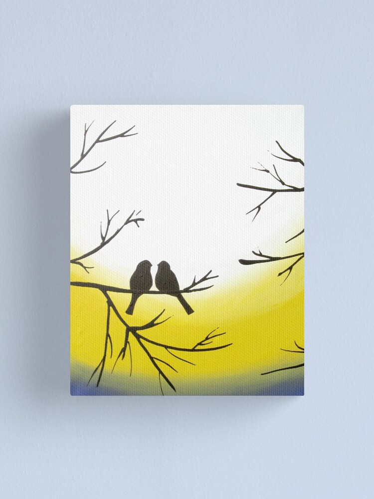 Love Bird Landscape Abstract Bird Painting Triptych Nursery Canvas Wall Art Pop Abstraction Contemporary Art Canvas Print By Wrightsonarts Redbubble