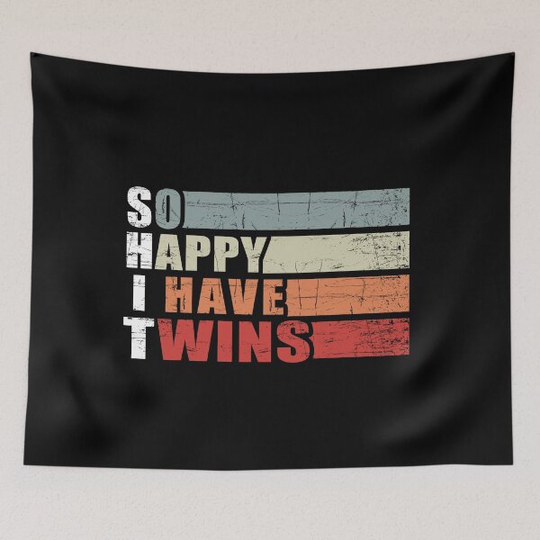Item preview, Funny Pregnancy reveal quote So Happy I Have Twins designed and sold by Deborah-Jones.