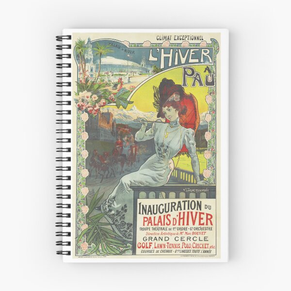 Item preview, L' HIVER A PAU Winter in PAU FRANCE Grand Cercle Hotel Advertisement Vintage Travel Poster designed and sold by retroposters.