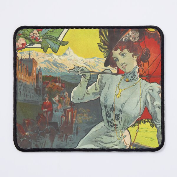 Item preview, L' HIVER A PAU Winter in PAU FRANCE Grand Cercle Hotel Advertisement Vintage Travel Poster designed and sold by retroposters.