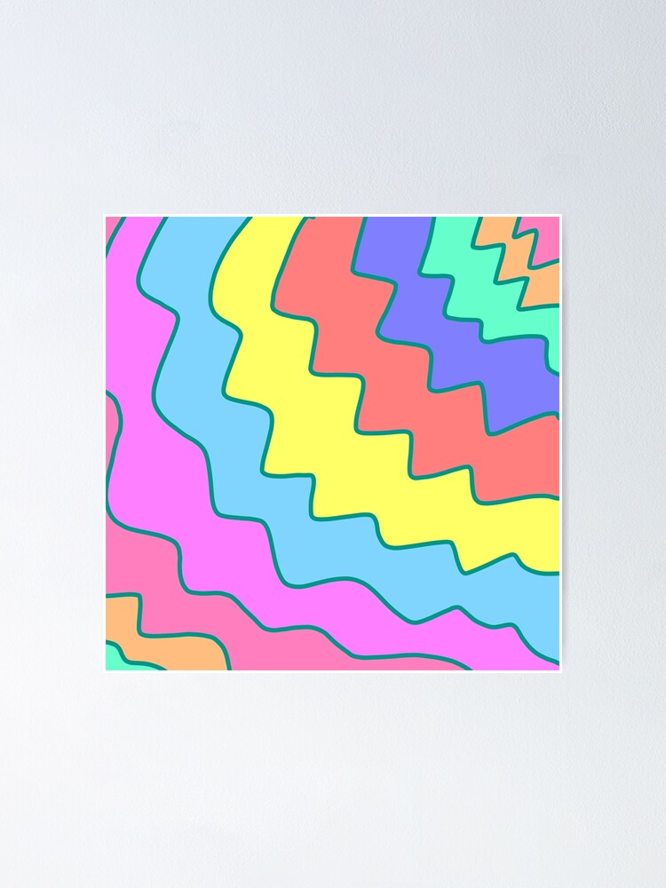 "Wavy colorful art" Poster for Sale by Mschirrye Redbubble