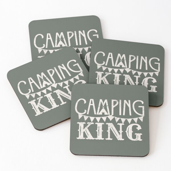 Item preview, Distressed Style Camping King Fun Camping Design designed and sold by TrulyEpoque.