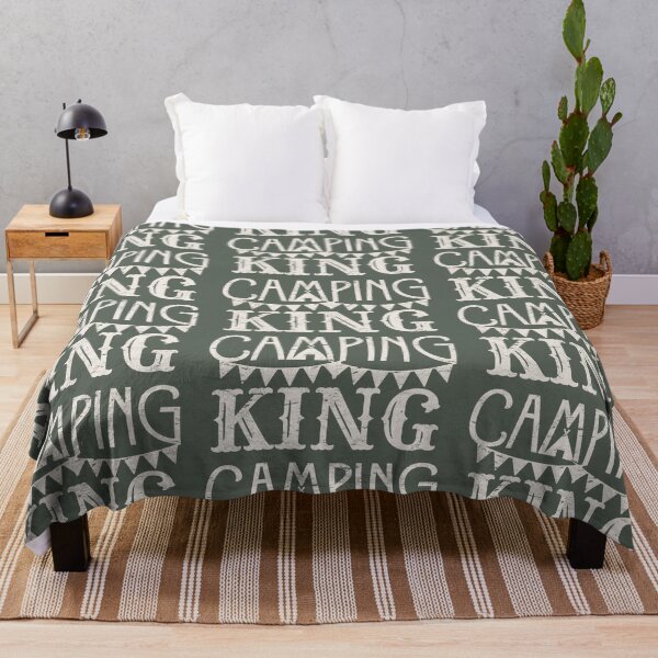 Item preview, Distressed Style Camping King Fun Camping Design designed and sold by TrulyEpoque.