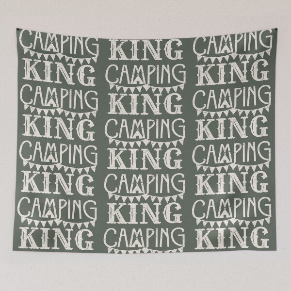 Item preview, Distressed Style Camping King Fun Camping Design designed and sold by TrulyEpoque.
