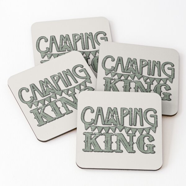 Item preview, Camping King Fun Camping Dark Distressed Shadow Style designed and sold by TrulyEpoque.