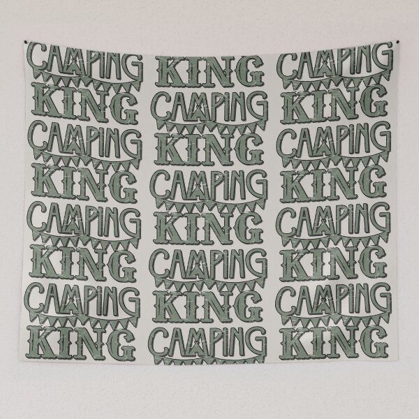Item preview, Camping King Fun Camping Dark Distressed Shadow Style designed and sold by TrulyEpoque.