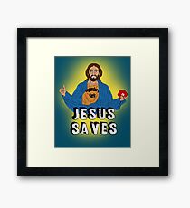 Jesus playing DnD Framed Print