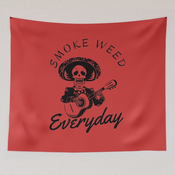 Item preview, Smoke Weed Everyday, skull, guitar, Cannabis, Ganja, 420, Marijuana, designed and sold by BestDesignbySof.