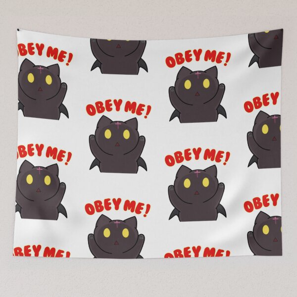Item preview, Obey Me Cat Emote | Kawaii Black Cat | Funny Cat Text designed and sold by BBMarioni.