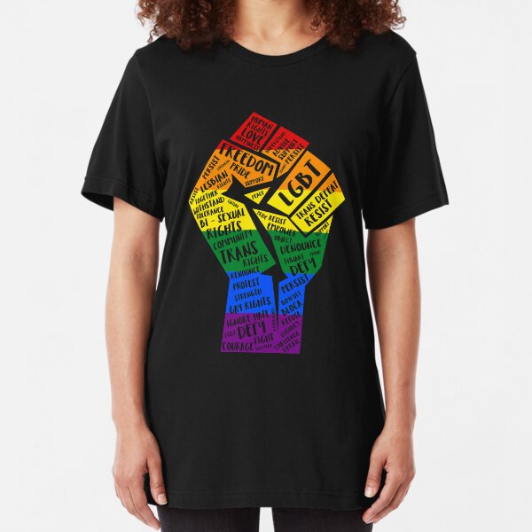 National March Of Pride Fist Slim Fit T-Shirt