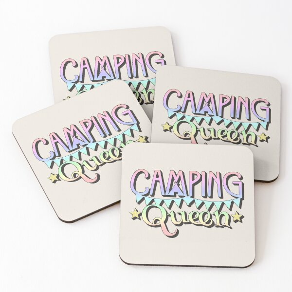 Item preview, Pastel Rainbow Camping Queen Fun Camping Design designed and sold by TrulyEpoque.