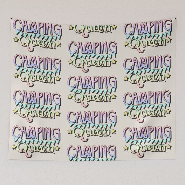 Item preview, Pastel Rainbow Camping Queen Fun Camping Design designed and sold by TrulyEpoque.
