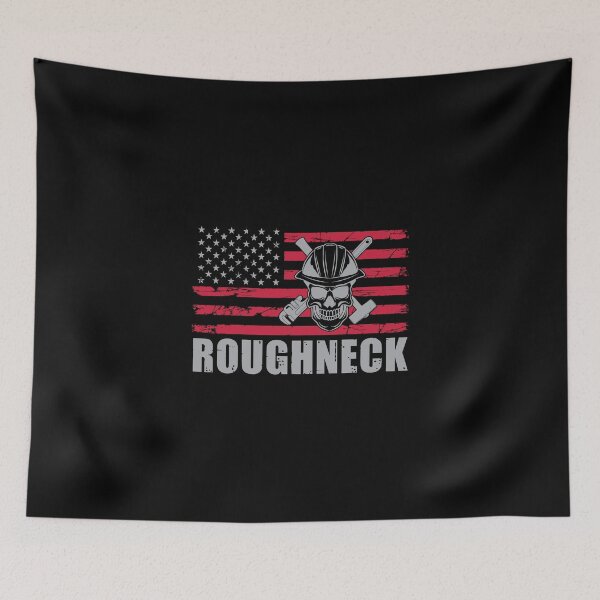 Item preview, Roughneck Skull American Flag Roughneck Oilfield Worker designed and sold by StrongShirts.
