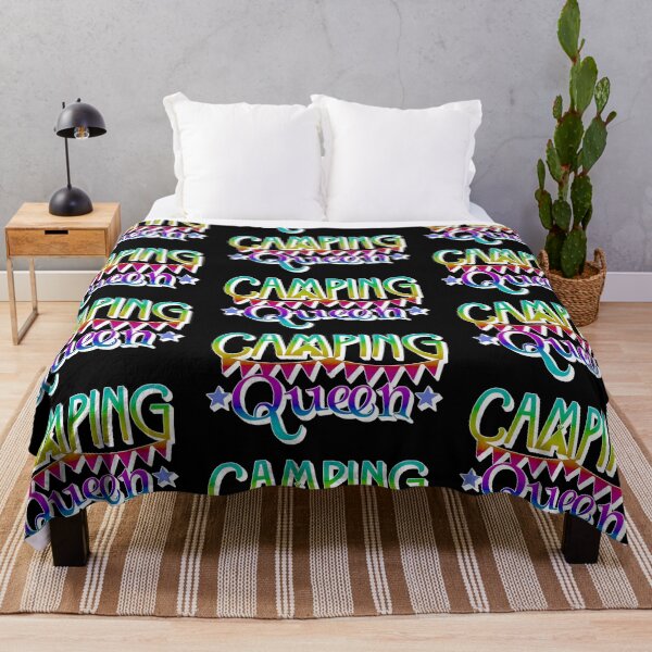 Item preview, Bright Rainbow Camping Queen Fun Camping Design designed and sold by TrulyEpoque.