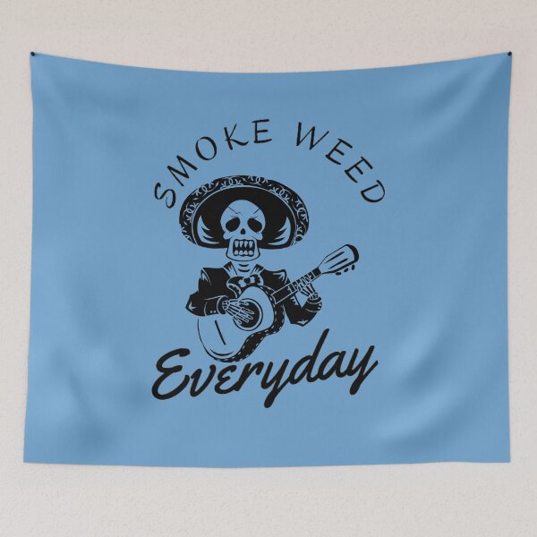 Item preview, Smoke Weed Everyday, calavera, guitarra, Cannabis, Ganja, 420, Marihuana, designed and sold by BestDesignbySof.