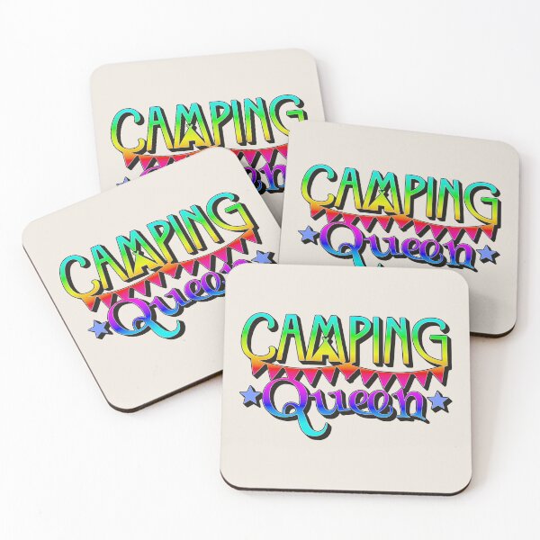 Item preview, Bright Rainbow Camping Queen Fun Camping Dark Shadow Design designed and sold by TrulyEpoque.