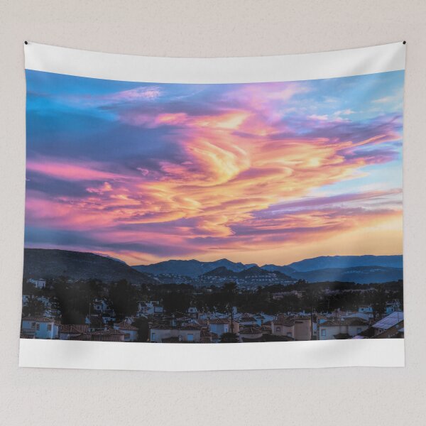 Item preview, Denia Spain Sunset Bright Colourful Clouds Over the Mountains designed and sold by acceleratorhams.