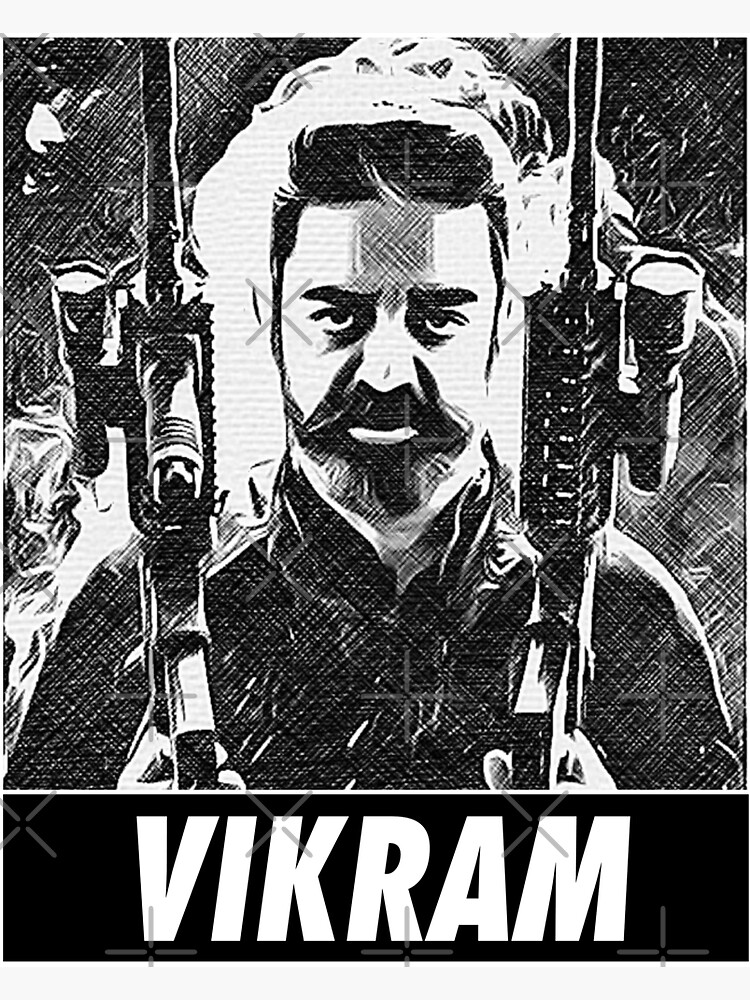 "vikram kamal haasan vikram movie v3" Sticker for Sale by Grafik0