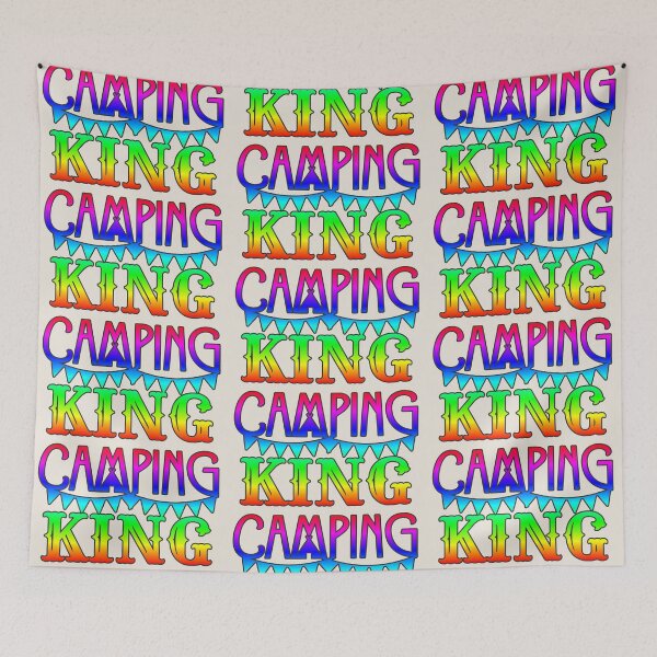 Item preview, Rainbow Camping King Fun Camping Dark Outline Style designed and sold by TrulyEpoque.