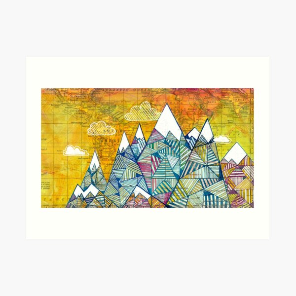 Maps and Mountains Art Print