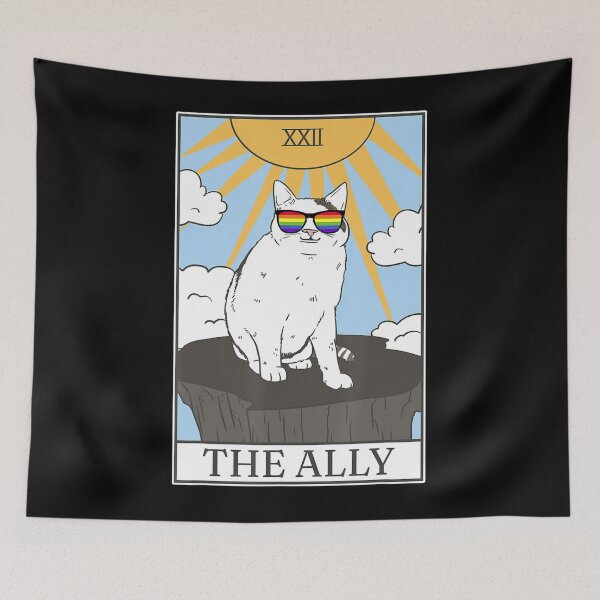 Item preview, Gay Pride Pride Sunglasses Ally Cat Tarot Card  designed and sold by dickvusqr.