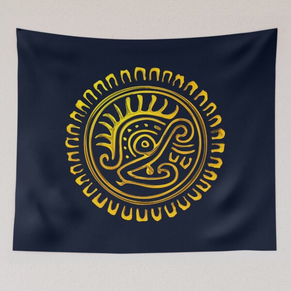 Item preview, Gold Aztec Eagle Sun Disc Cuauhtli designed and sold by kernowerno.