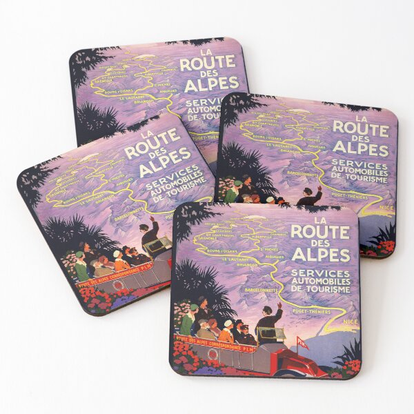 Item preview, LA ROUTE DES ALPES Tourism Automobile Tours 1920 Vintage Travel Poster by Roger Broders designed and sold by retroposters.