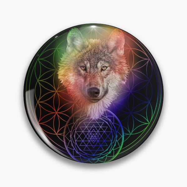 Item preview, Power Animal Wolf Sri Yantra Mandala designed and sold by Bluepress.
