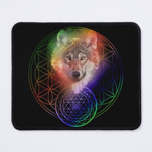 Item preview, Power Animal Wolf Sri Yantra Mandala designed and sold by Bluepress.