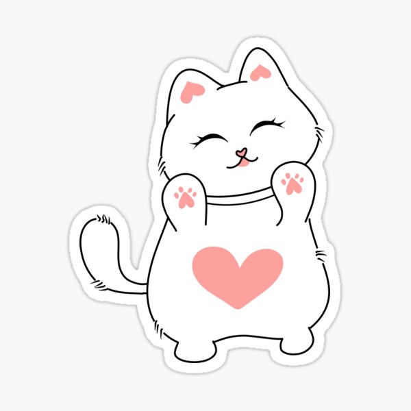 Cute Kitten With Love Clipart Sticker Sticker For Sale By Flamingoartz Redbubble 