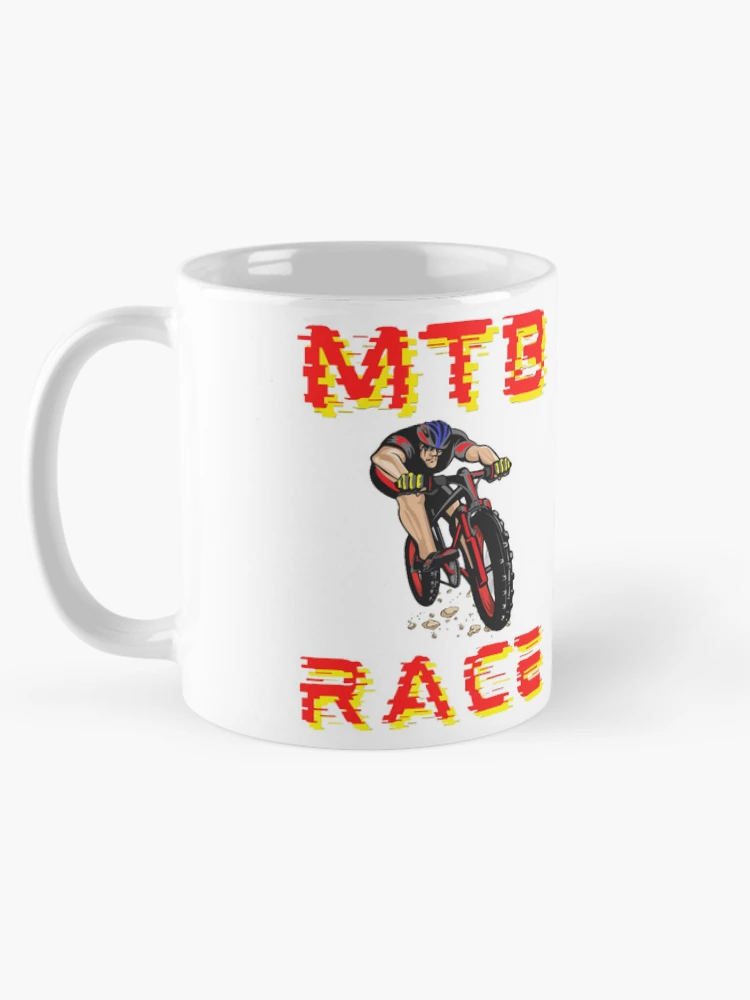 Aperçu 5 sur 6. Mug à café avec l'œuvre VTT RACE - Rouge créée et vendue par DrawingAndText.