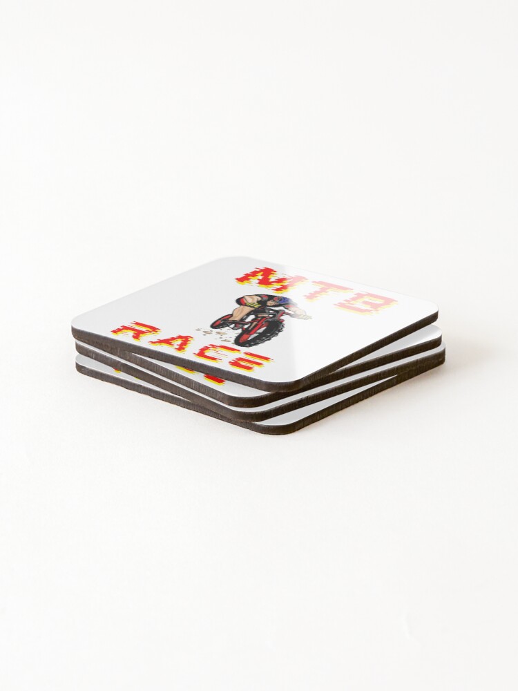 Thumbnail 4 of 5, Coasters (Set of 4), MTB RACE - Red designed and sold by DrawingAndText.