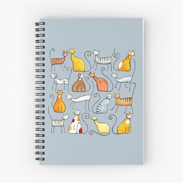 Item preview, Sixteen Cats (on blue-grey) designed and sold by Julia Marshall Felix.