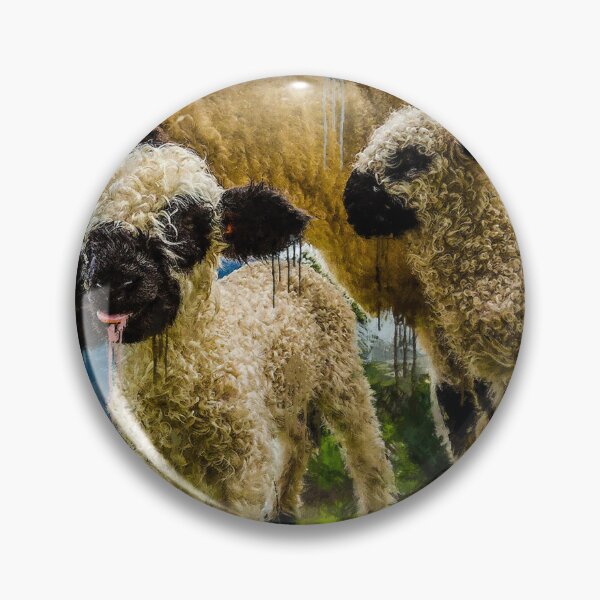 Item preview, Swiss Valais Blacknose Sheep family, Cute farm animal, Walliser Schwarznasenschaf, Fluffy sheep designed and sold by Trendymotion.